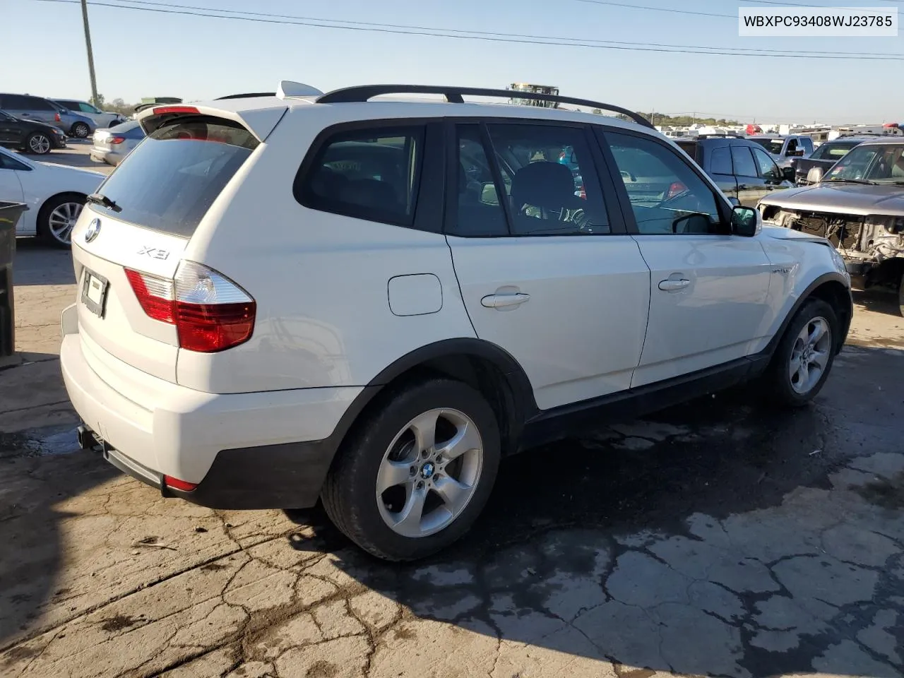 2008 BMW X3 3.0Si VIN: WBXPC93408WJ23785 Lot: 74781224