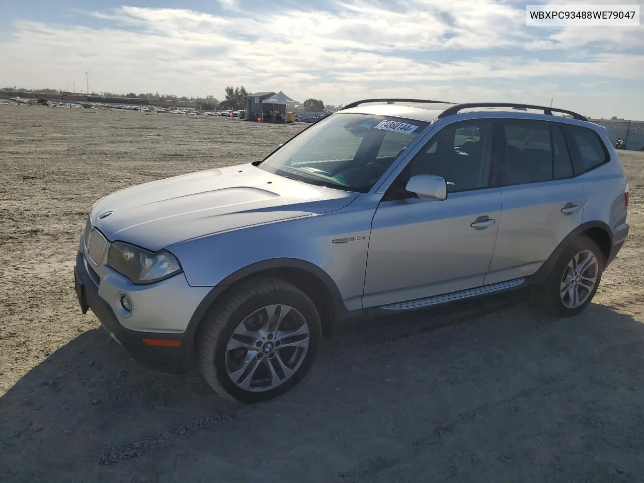 2008 BMW X3 3.0Si VIN: WBXPC93488WE79047 Lot: 74860144