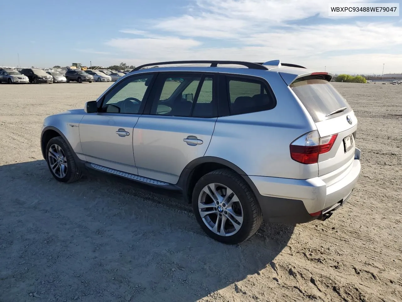 2008 BMW X3 3.0Si VIN: WBXPC93488WE79047 Lot: 74860144