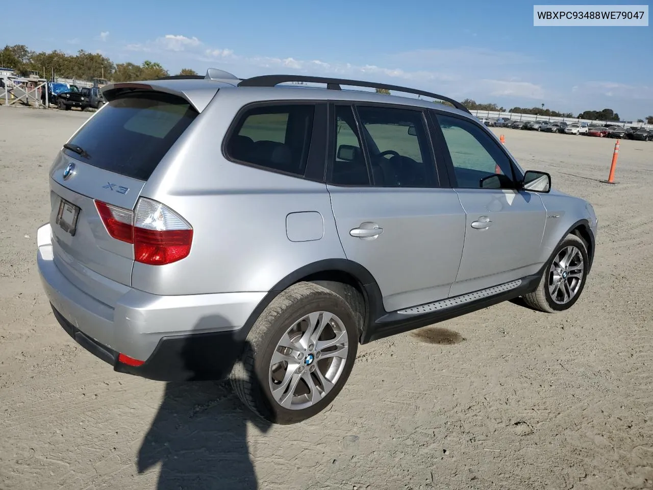 2008 BMW X3 3.0Si VIN: WBXPC93488WE79047 Lot: 74860144