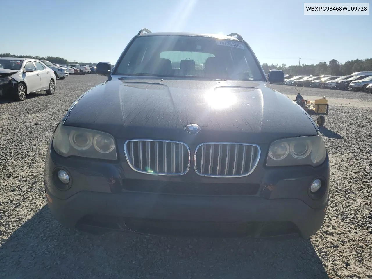 2008 BMW X3 3.0Si VIN: WBXPC93468WJ09728 Lot: 75736564