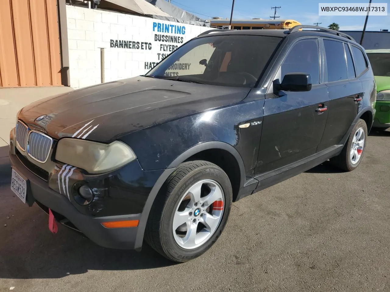 2008 BMW X3 3.0Si VIN: WBXPC93468WJ17313 Lot: 77034854