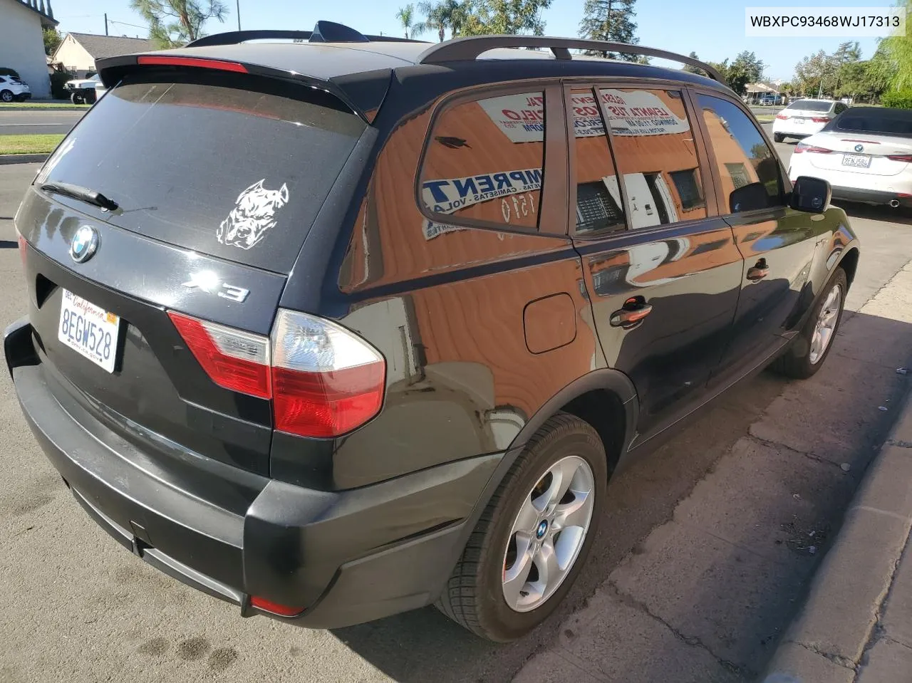 2008 BMW X3 3.0Si VIN: WBXPC93468WJ17313 Lot: 77034854