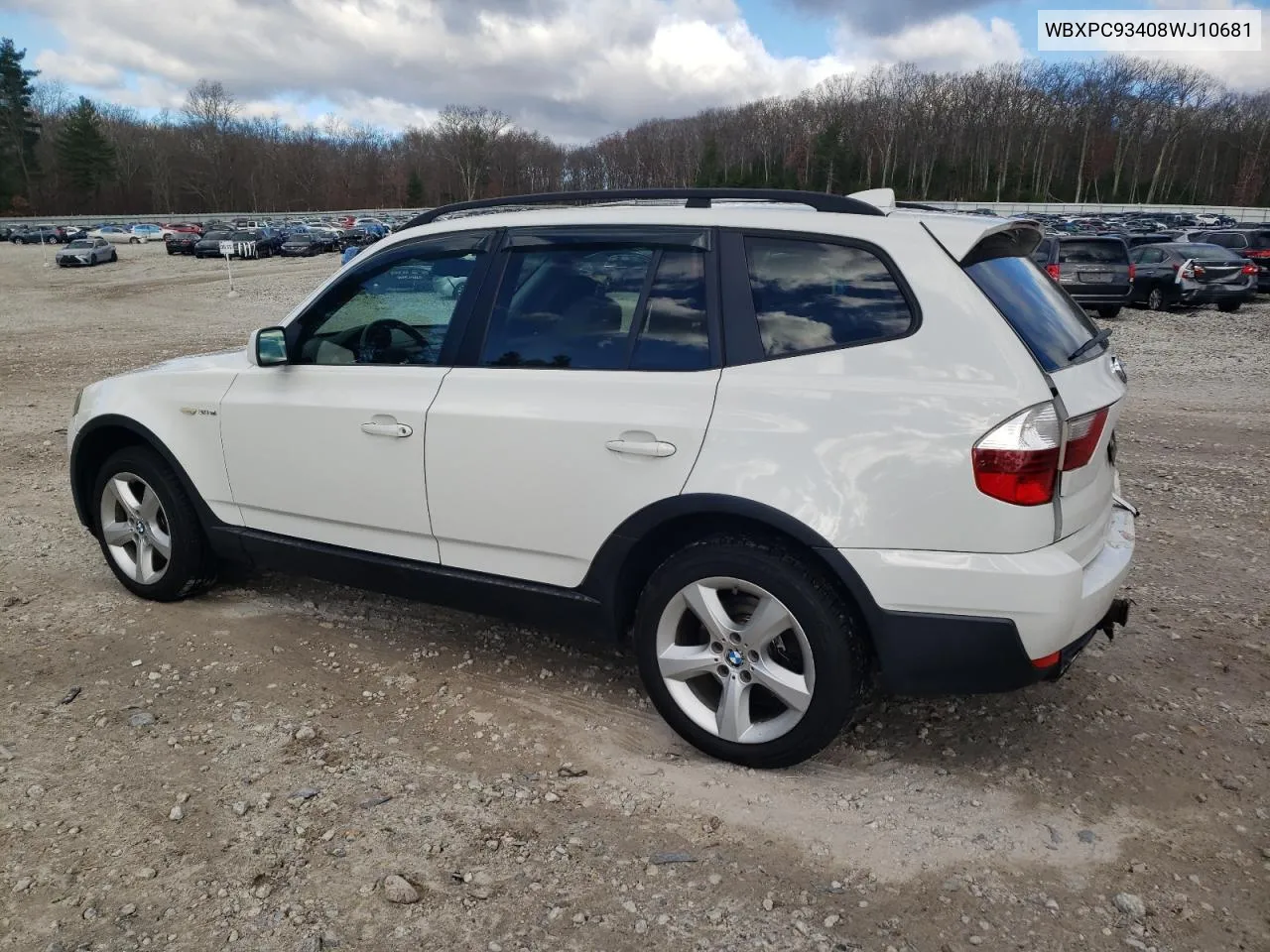 2008 BMW X3 3.0Si VIN: WBXPC93408WJ10681 Lot: 79242374