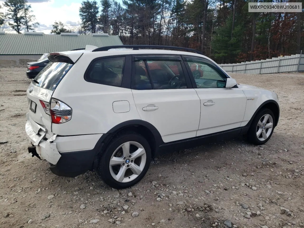 2008 BMW X3 3.0Si VIN: WBXPC93408WJ10681 Lot: 79242374