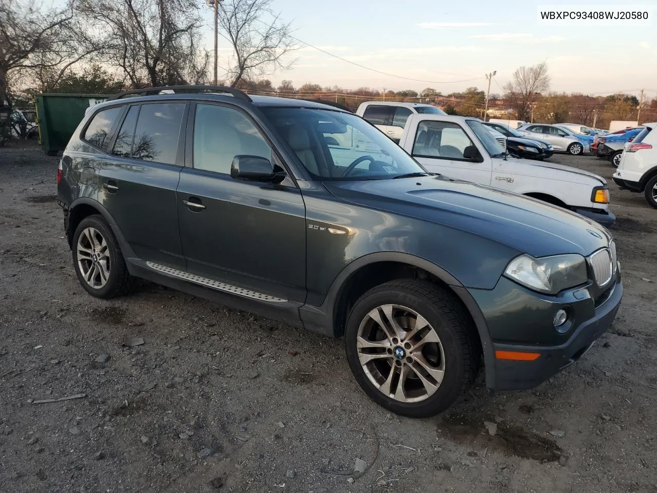 2008 BMW X3 3.0Si VIN: WBXPC93408WJ20580 Lot: 80724324