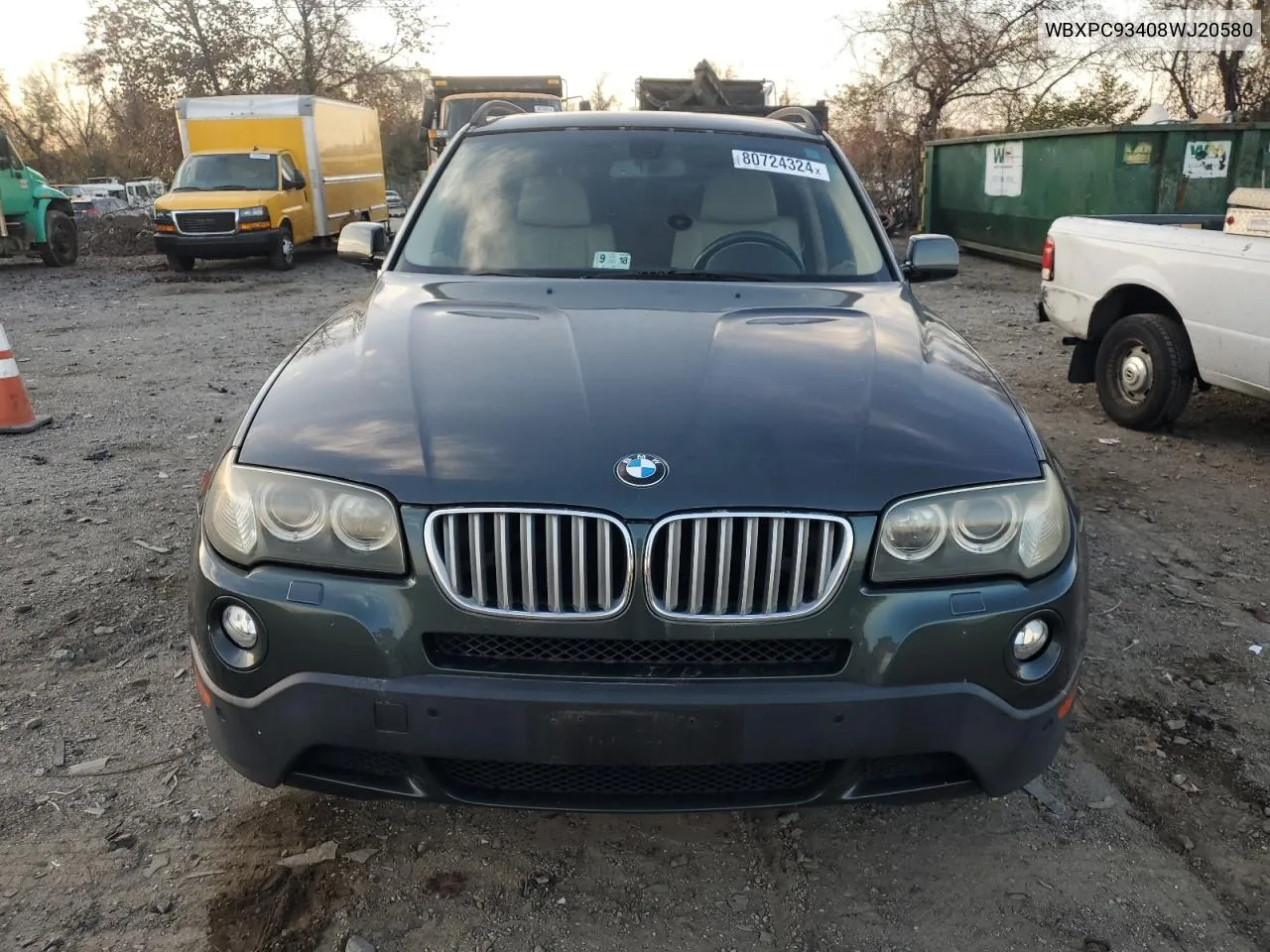 2008 BMW X3 3.0Si VIN: WBXPC93408WJ20580 Lot: 80724324