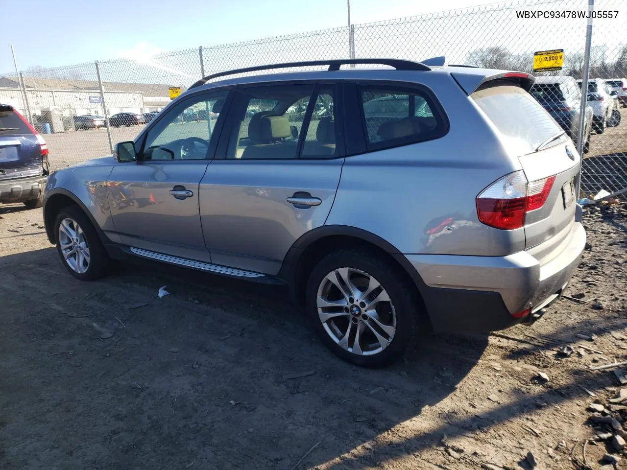 2008 BMW X3 3.0Si VIN: WBXPC93478WJ05557 Lot: 80837864