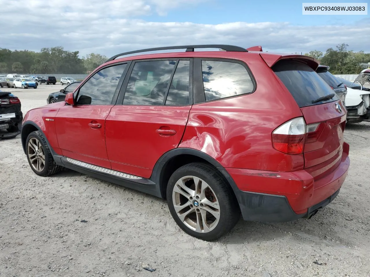 2008 BMW X3 3.0Si VIN: WBXPC93408WJ03083 Lot: 81190094