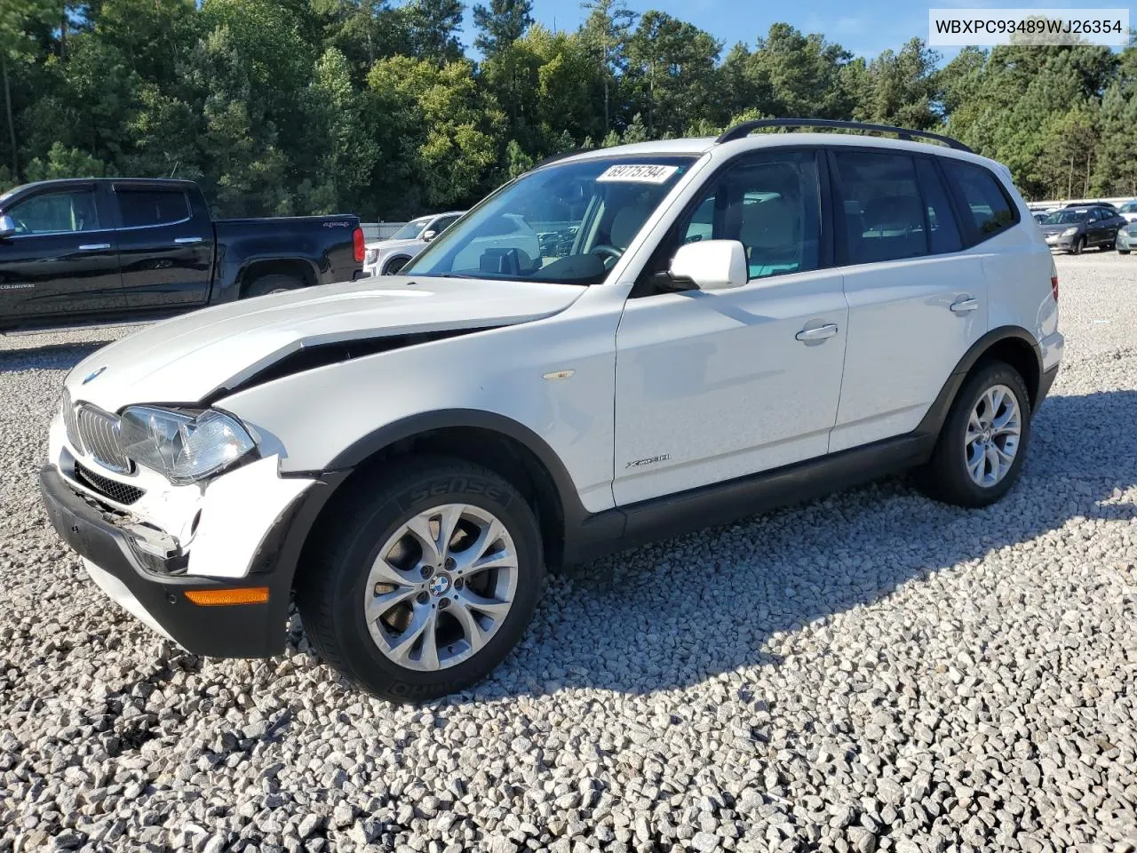 2009 BMW X3 xDrive30I VIN: WBXPC93489WJ26354 Lot: 69775794