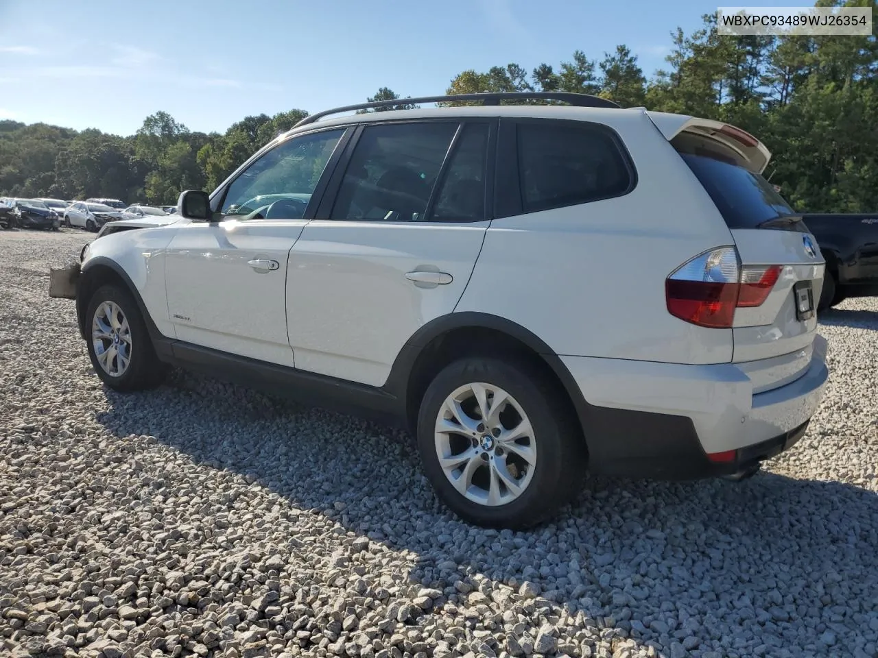 2009 BMW X3 xDrive30I VIN: WBXPC93489WJ26354 Lot: 69775794