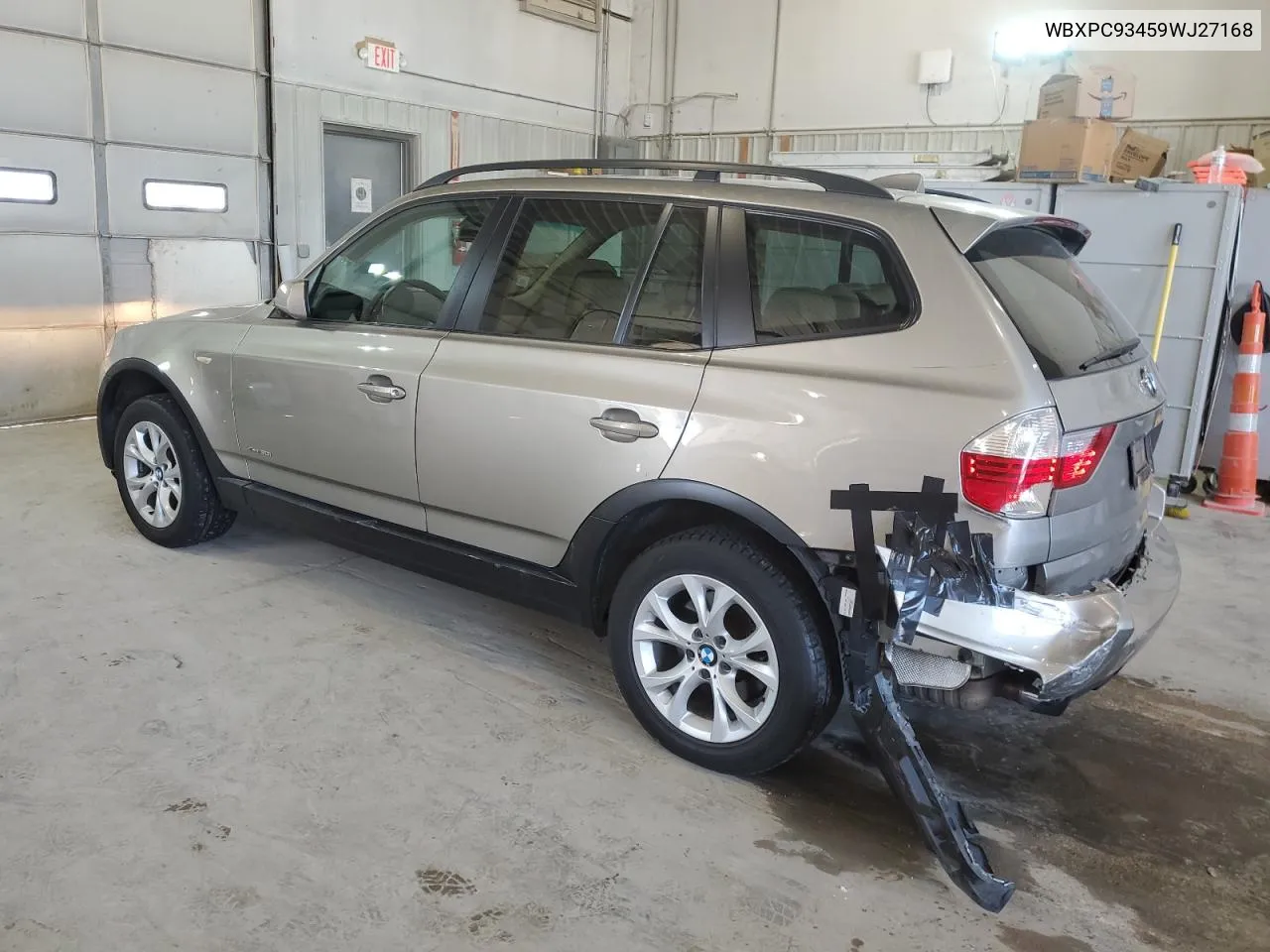 2009 BMW X3 xDrive30I VIN: WBXPC93459WJ27168 Lot: 70650324