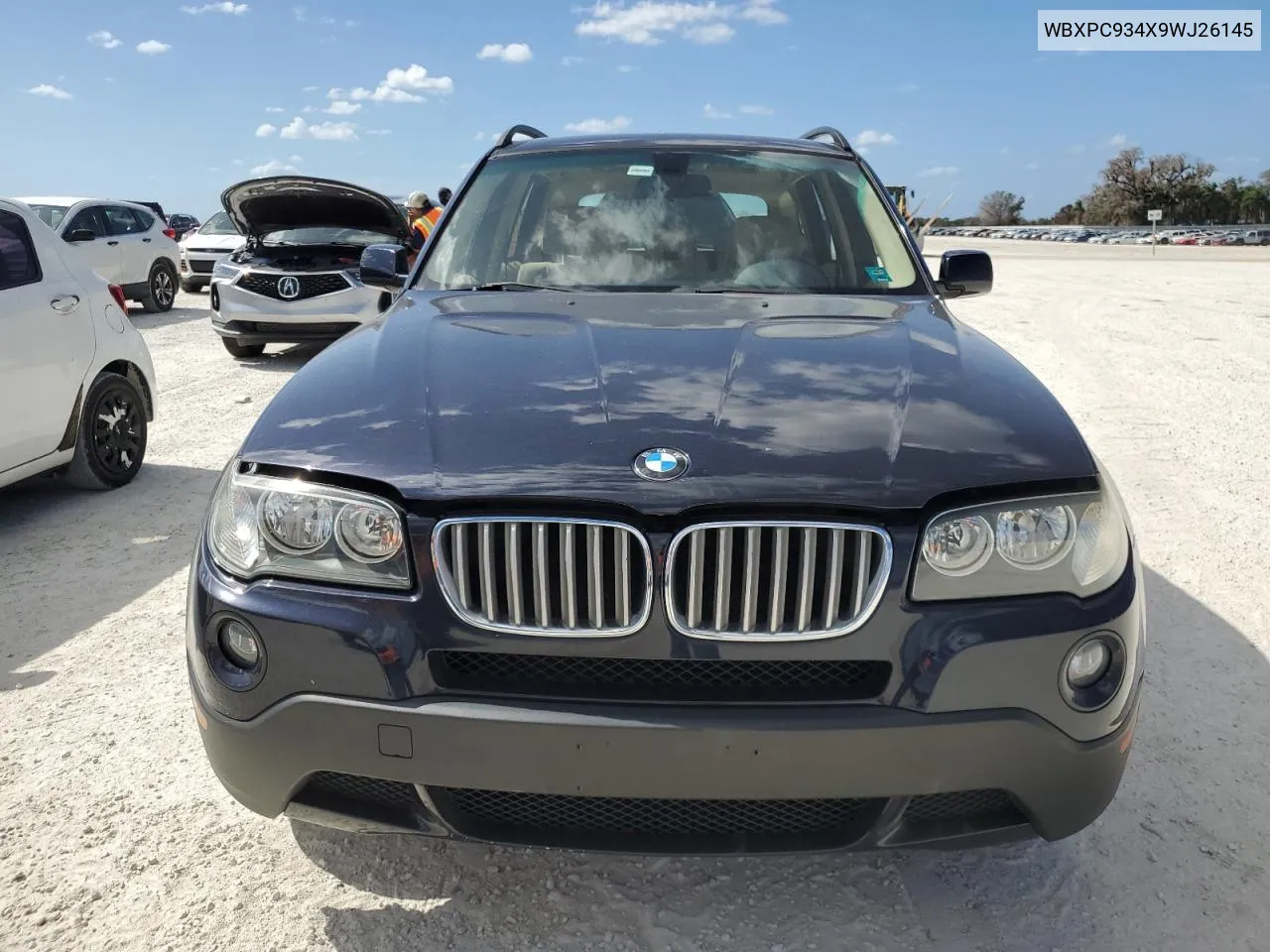 2009 BMW X3 xDrive30I VIN: WBXPC934X9WJ26145 Lot: 77222944