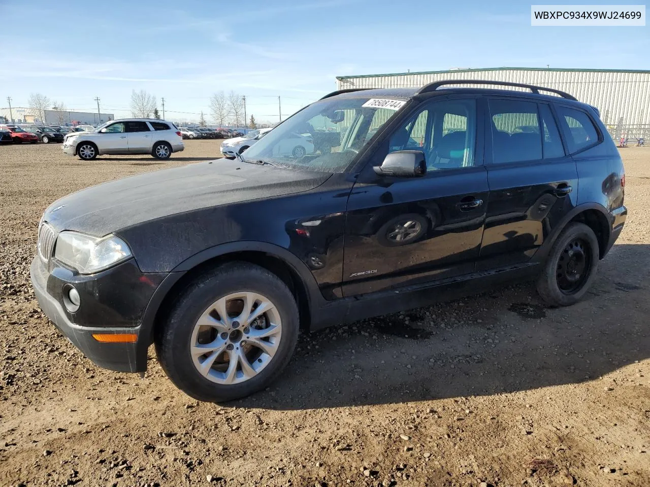 2009 BMW X3 xDrive30I VIN: WBXPC934X9WJ24699 Lot: 78508744