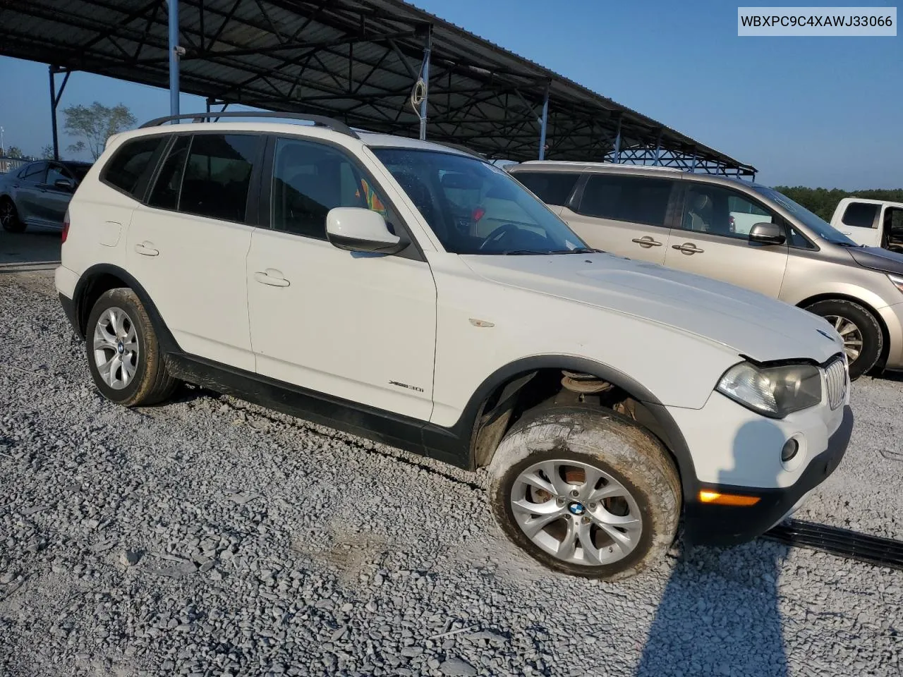 2010 BMW X3 xDrive30I VIN: WBXPC9C4XAWJ33066 Lot: 64857924