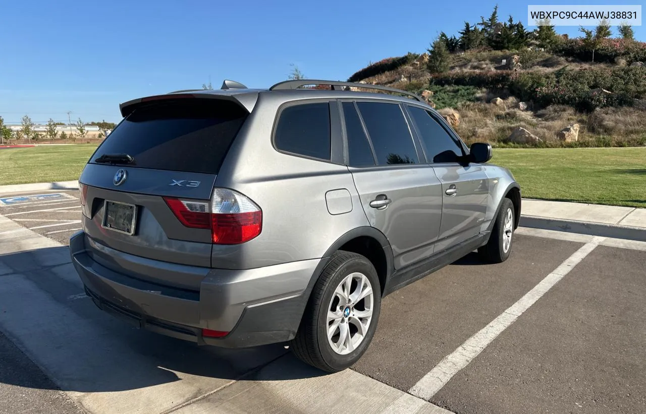 2010 BMW X3 xDrive30I VIN: WBXPC9C44AWJ38831 Lot: 78301214