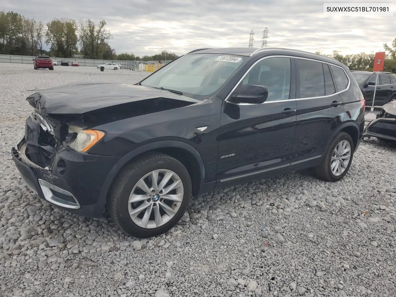 2011 BMW X3 xDrive28I VIN: 5UXWX5C51BL701981 Lot: 73612894