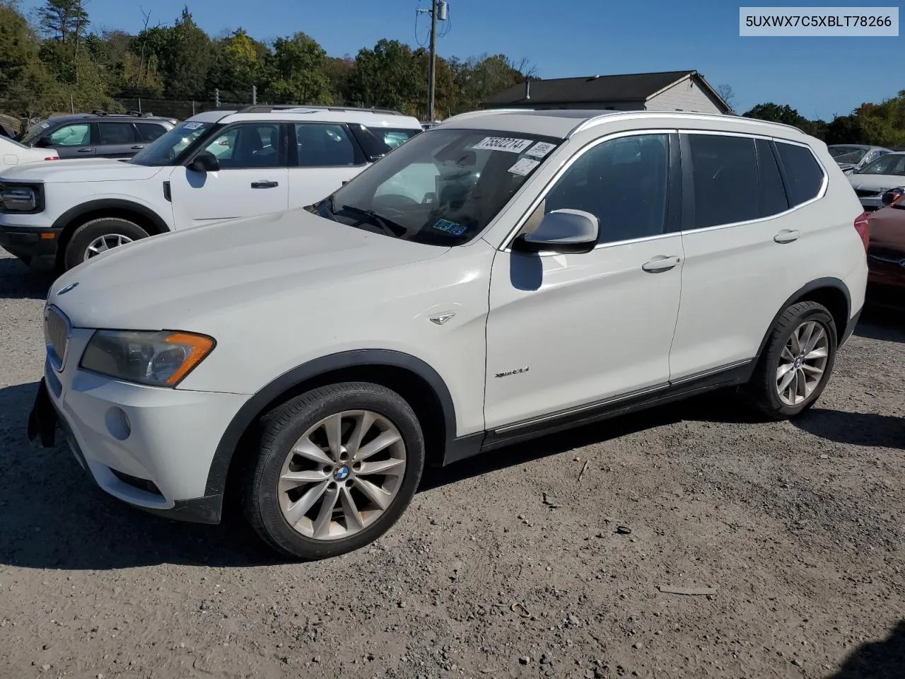 2011 BMW X3 xDrive35I VIN: 5UXWX7C5XBLT78266 Lot: 75502214