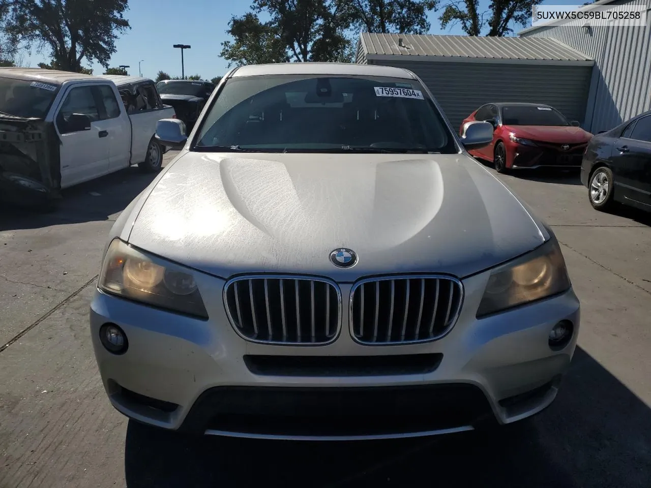 2011 BMW X3 xDrive28I VIN: 5UXWX5C59BL705258 Lot: 75957604