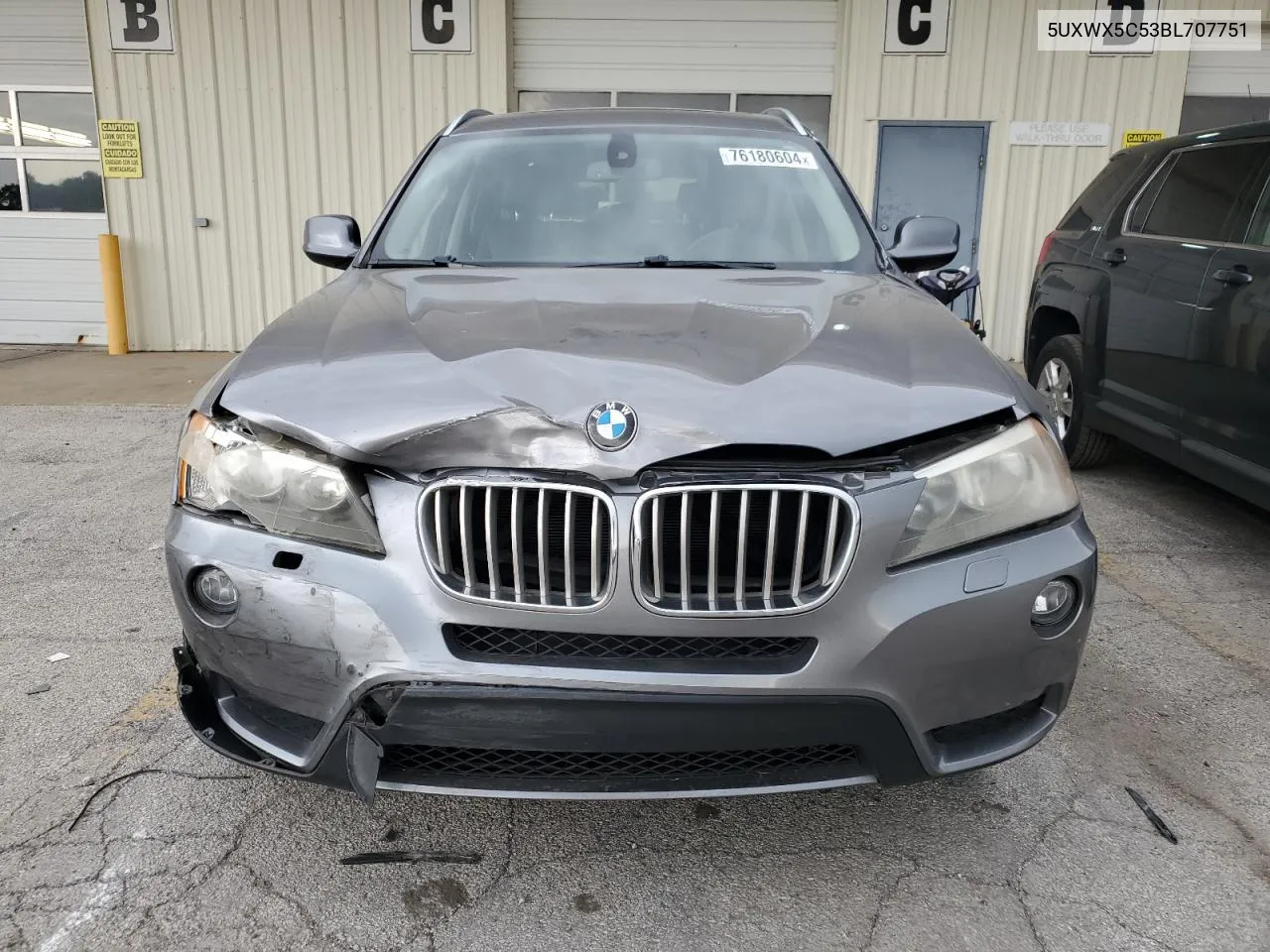 2011 BMW X3 xDrive28I VIN: 5UXWX5C53BL707751 Lot: 76180604