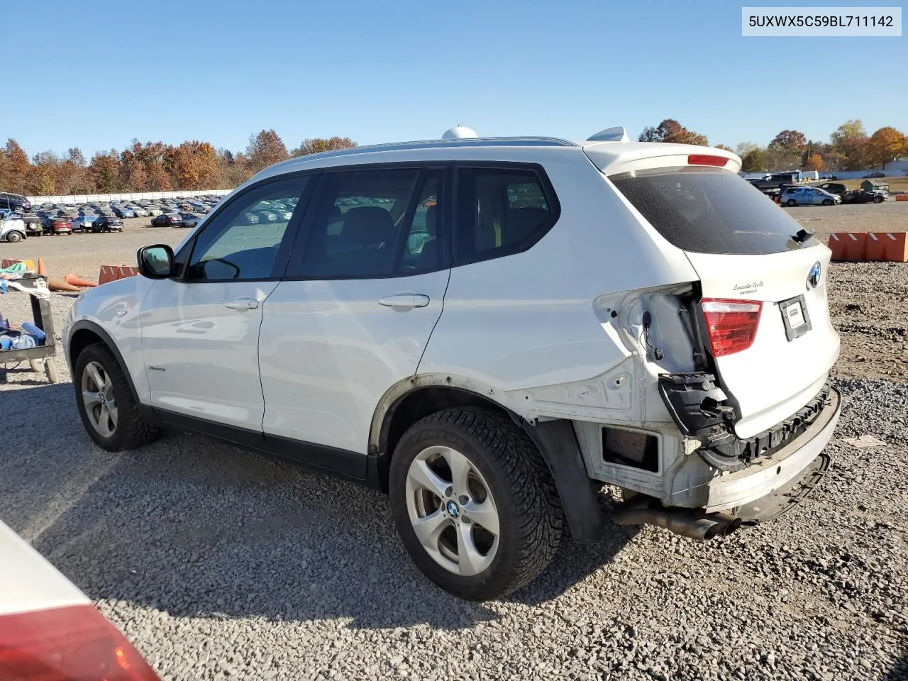 2011 BMW X3 xDrive28I VIN: 5UXWX5C59BL711142 Lot: 77752724