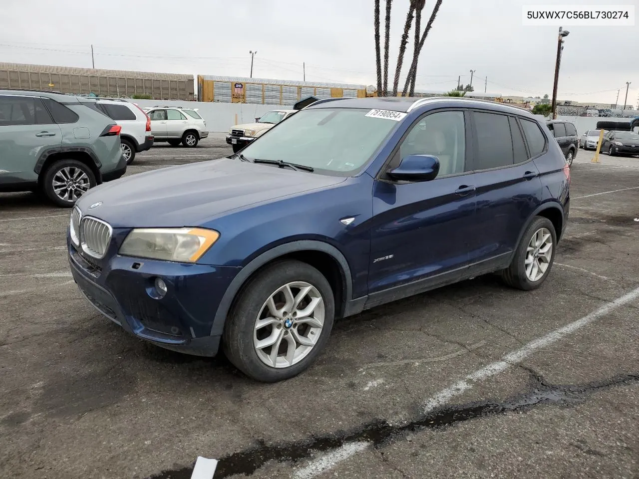 2011 BMW X3 xDrive35I VIN: 5UXWX7C56BL730274 Lot: 78190854