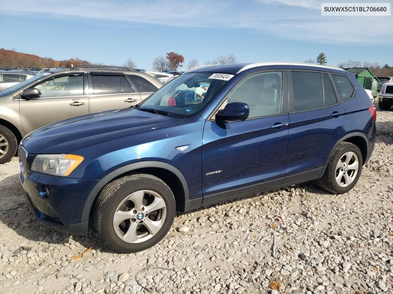 2011 BMW X3 xDrive28I VIN: 5UXWX5C51BL706680 Lot: 78585424