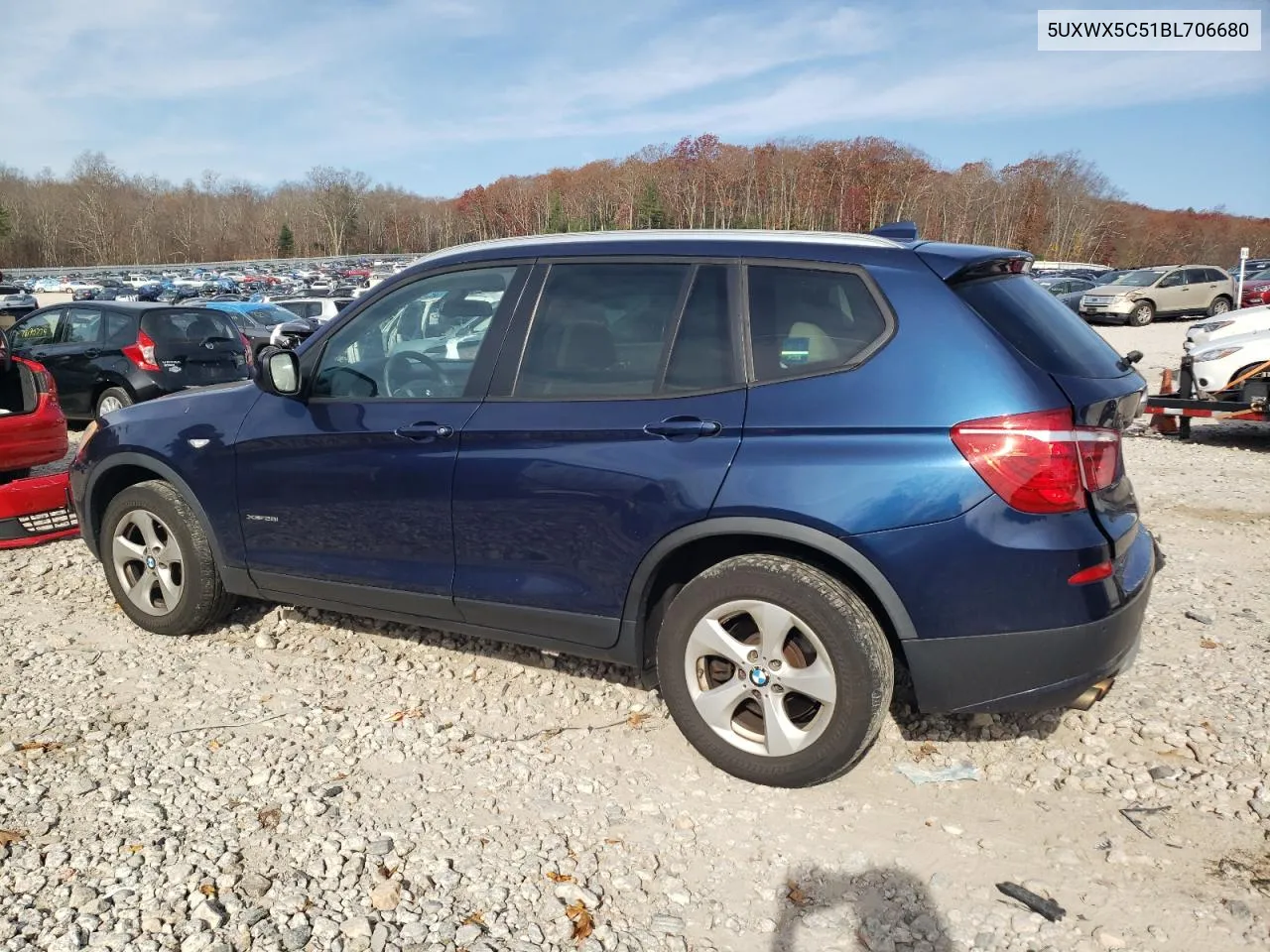 2011 BMW X3 xDrive28I VIN: 5UXWX5C51BL706680 Lot: 78585424