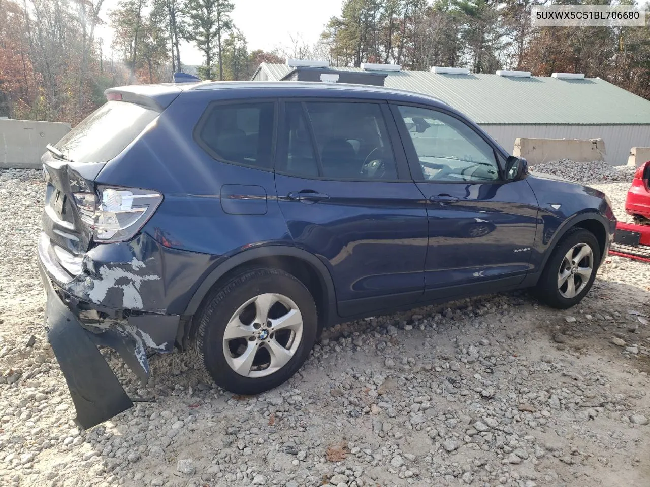 2011 BMW X3 xDrive28I VIN: 5UXWX5C51BL706680 Lot: 78585424