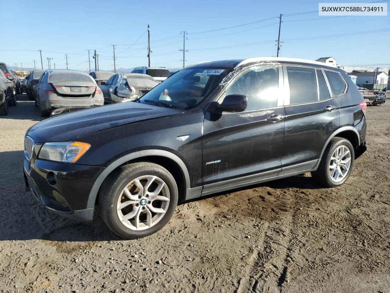 2011 BMW X3 xDrive35I VIN: 5UXWX7C58BL734911 Lot: 79237664