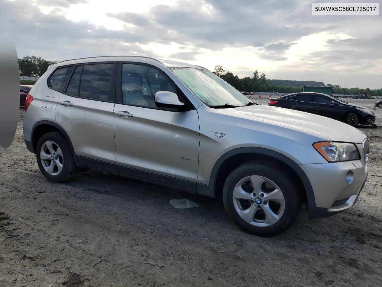 2012 BMW X3 xDrive28I VIN: 5UXWX5C58CL725017 Lot: 57014184