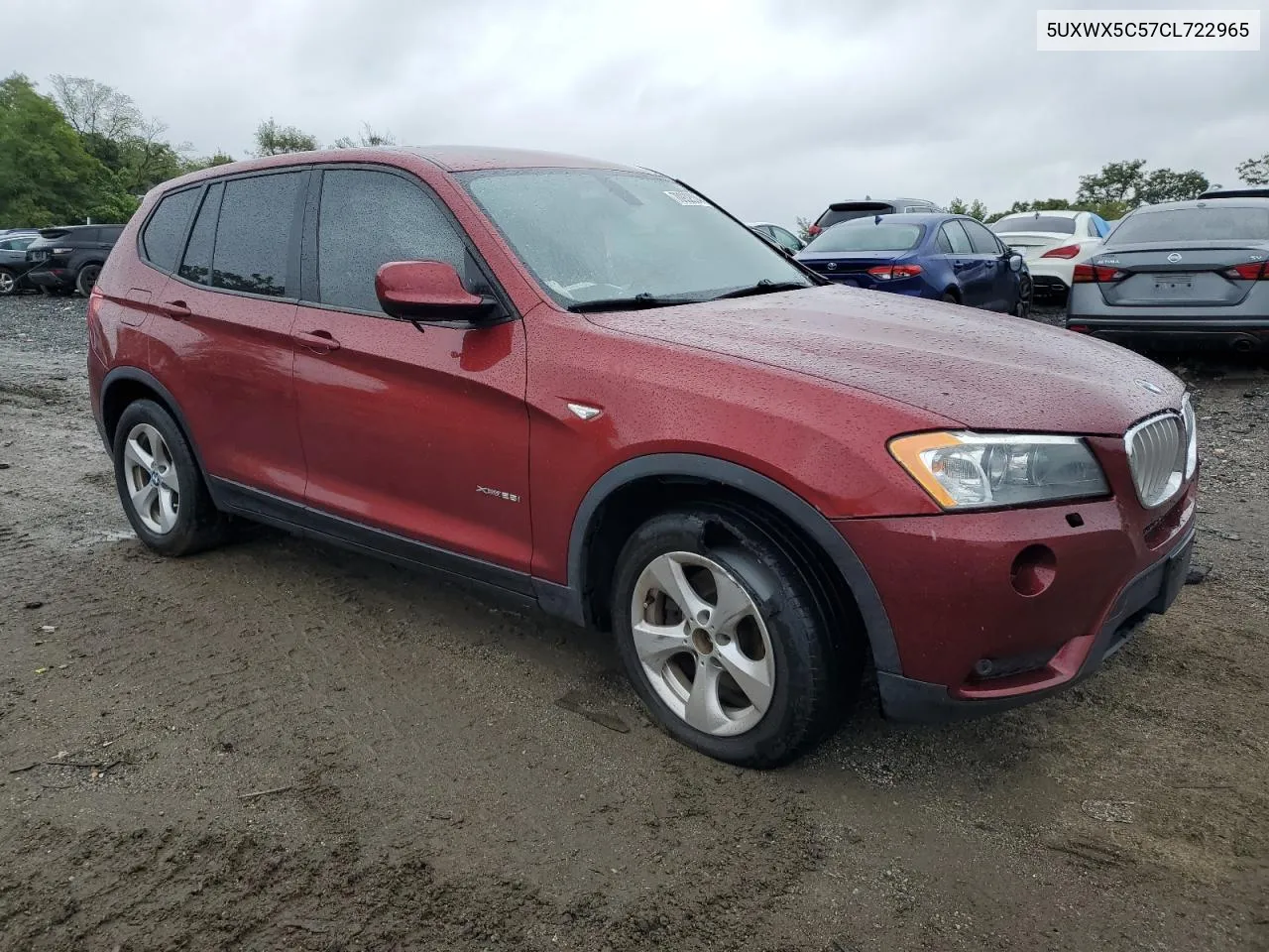 2012 BMW X3 xDrive28I VIN: 5UXWX5C57CL722965 Lot: 70932534