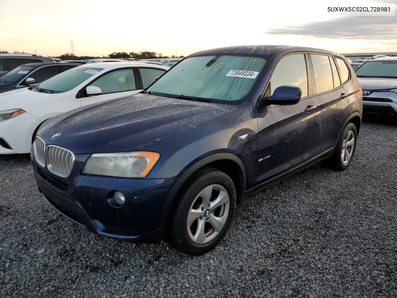 2012 BMW X3 xDrive28I VIN: 5UXWX5C52CL728981 Lot: 73949334