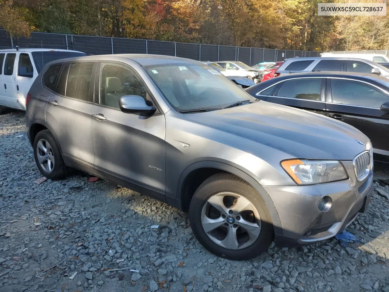 2012 BMW X3 xDrive28I VIN: 5UXWX5C59CL728637 Lot: 76055094