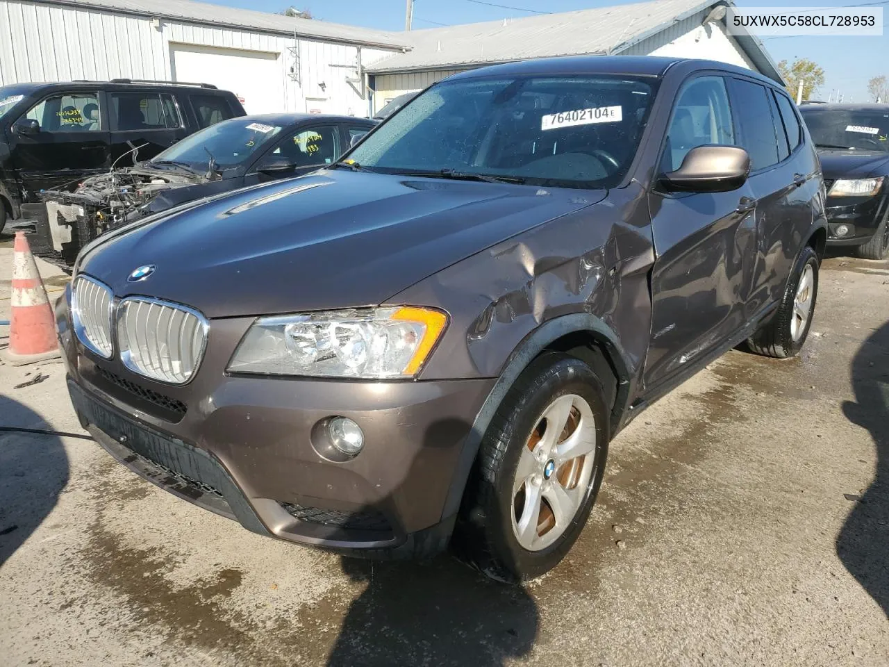 2012 BMW X3 xDrive28I VIN: 5UXWX5C58CL728953 Lot: 76402104