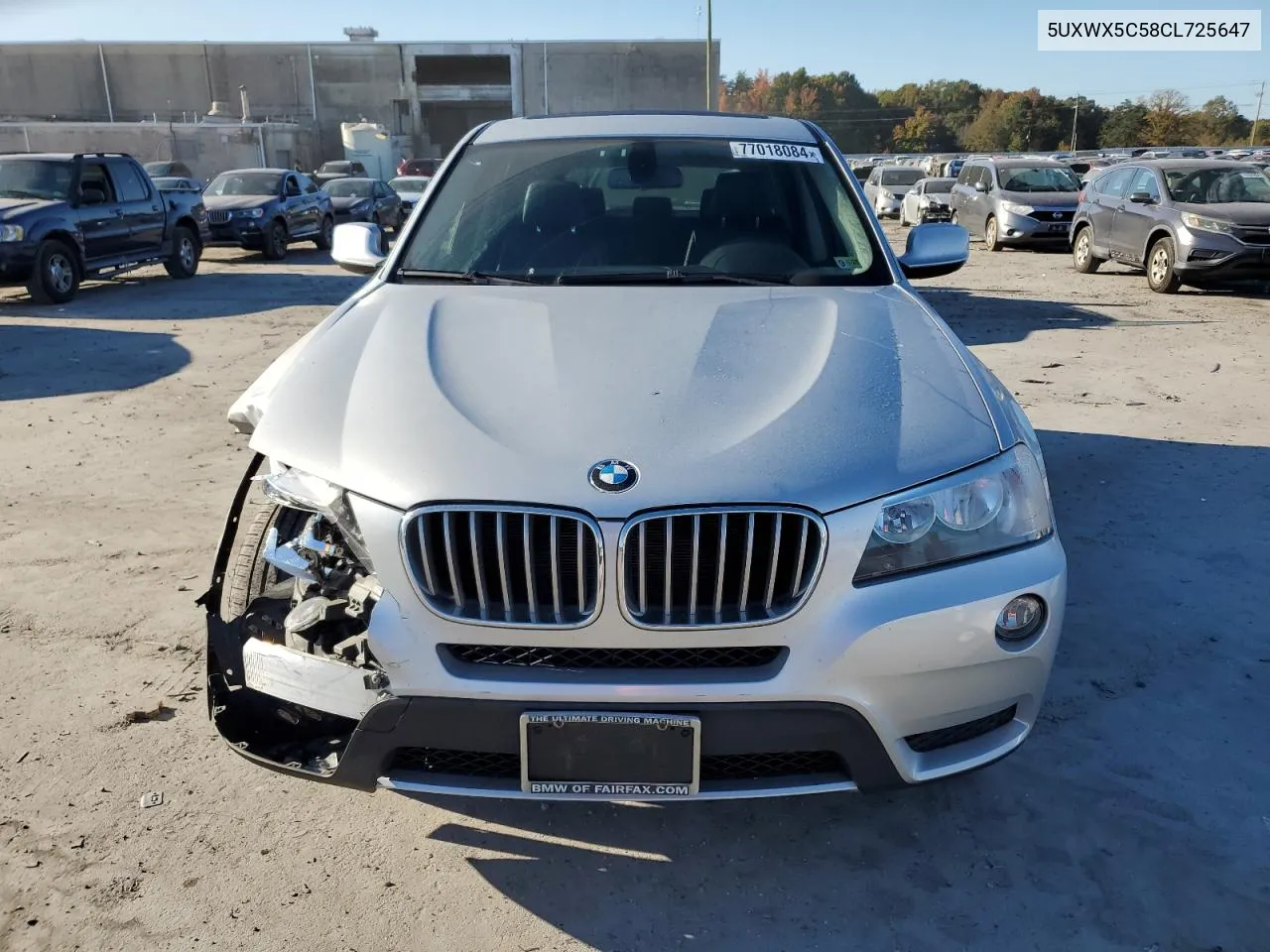 2012 BMW X3 xDrive28I VIN: 5UXWX5C58CL725647 Lot: 77018084