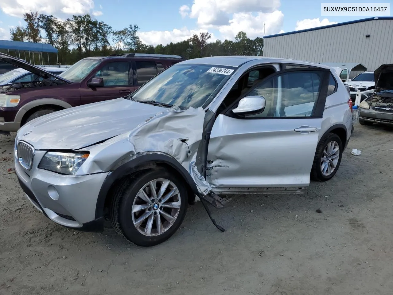 2013 BMW X3 xDrive28I VIN: 5UXWX9C51D0A16457 Lot: 74336744