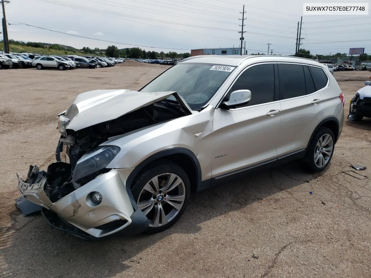 2014 BMW X3 xDrive35I VIN: 5UXWX7C57E0E77748 Lot: 70207924