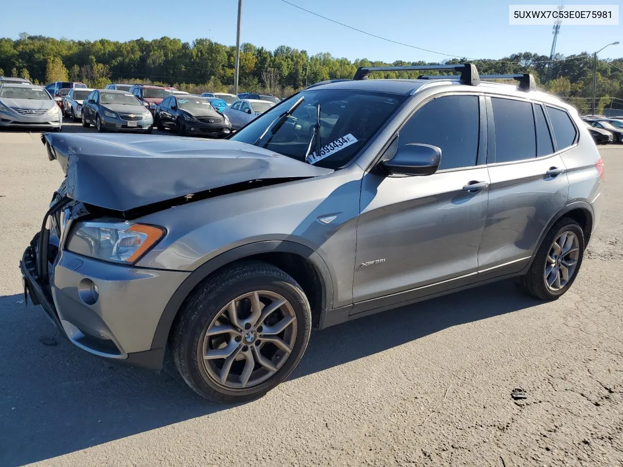 2014 BMW X3 xDrive35I VIN: 5UXWX7C53E0E75981 Lot: 74593434