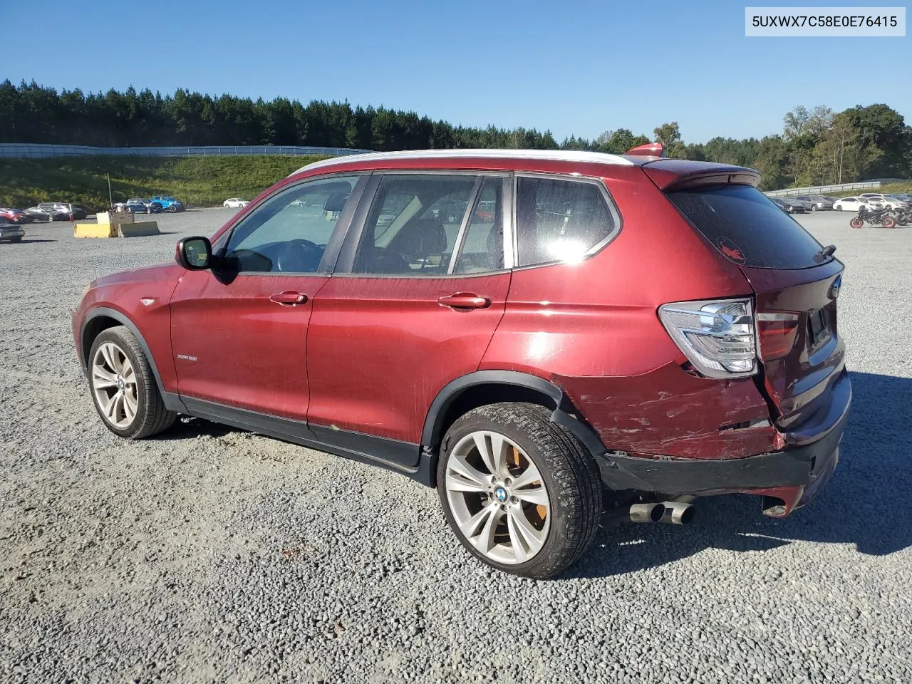 2014 BMW X3 xDrive35I VIN: 5UXWX7C58E0E76415 Lot: 74831794