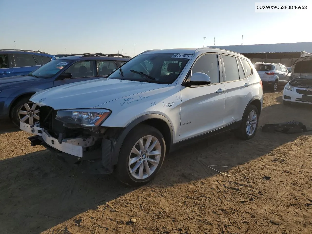 2015 BMW X3 xDrive28I VIN: 5UXWX9C53F0D46958 Lot: 68917944