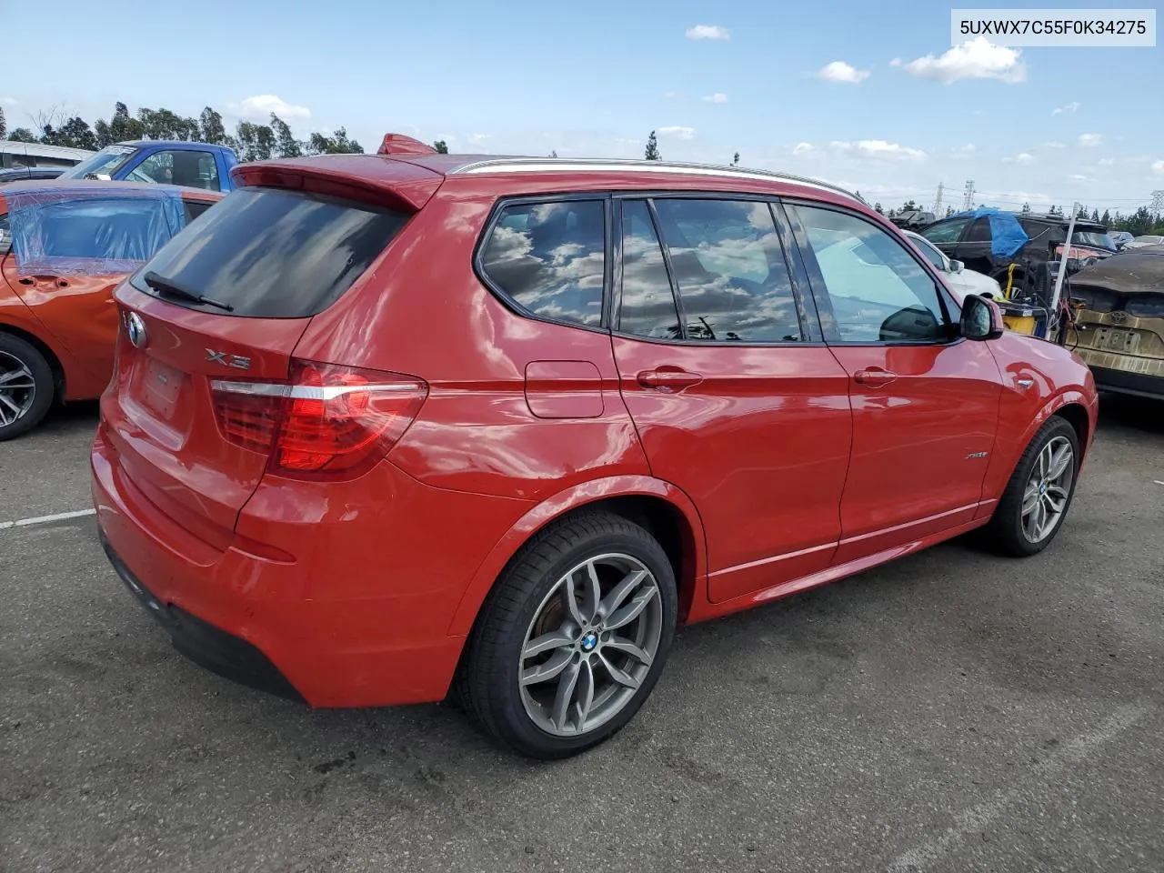 2015 BMW X3 xDrive35I VIN: 5UXWX7C55F0K34275 Lot: 71492984