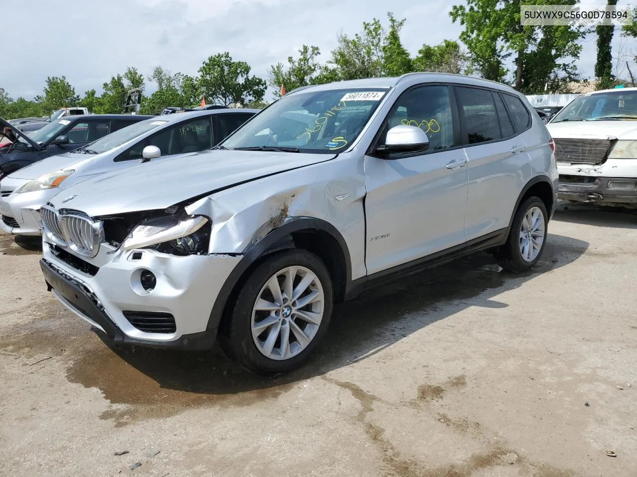 2016 BMW X3 xDrive28I VIN: 5UXWX9C56G0D78594 Lot: 56011874