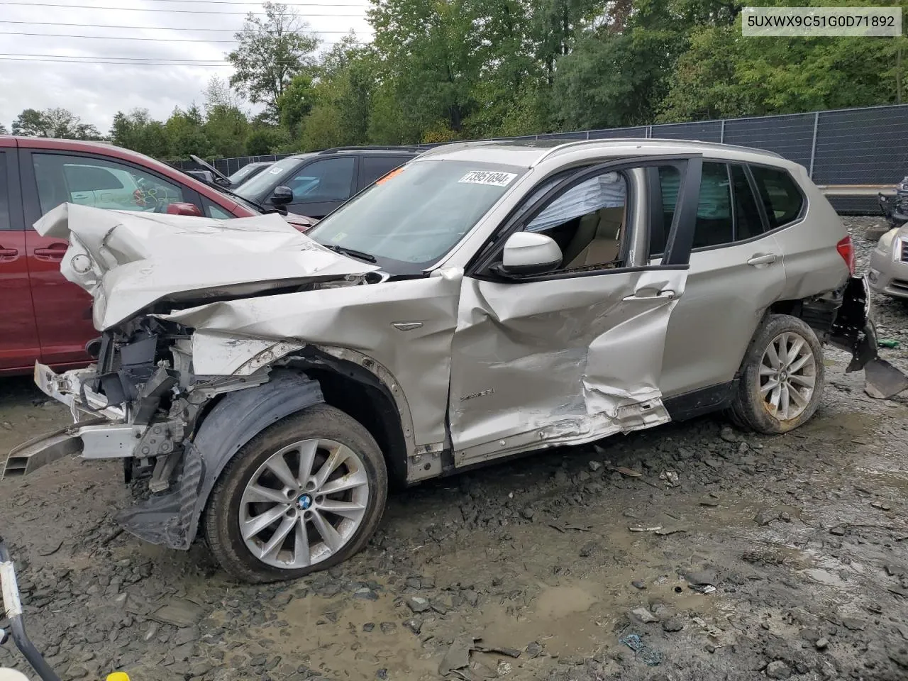 2016 BMW X3 xDrive28I VIN: 5UXWX9C51G0D71892 Lot: 73951694