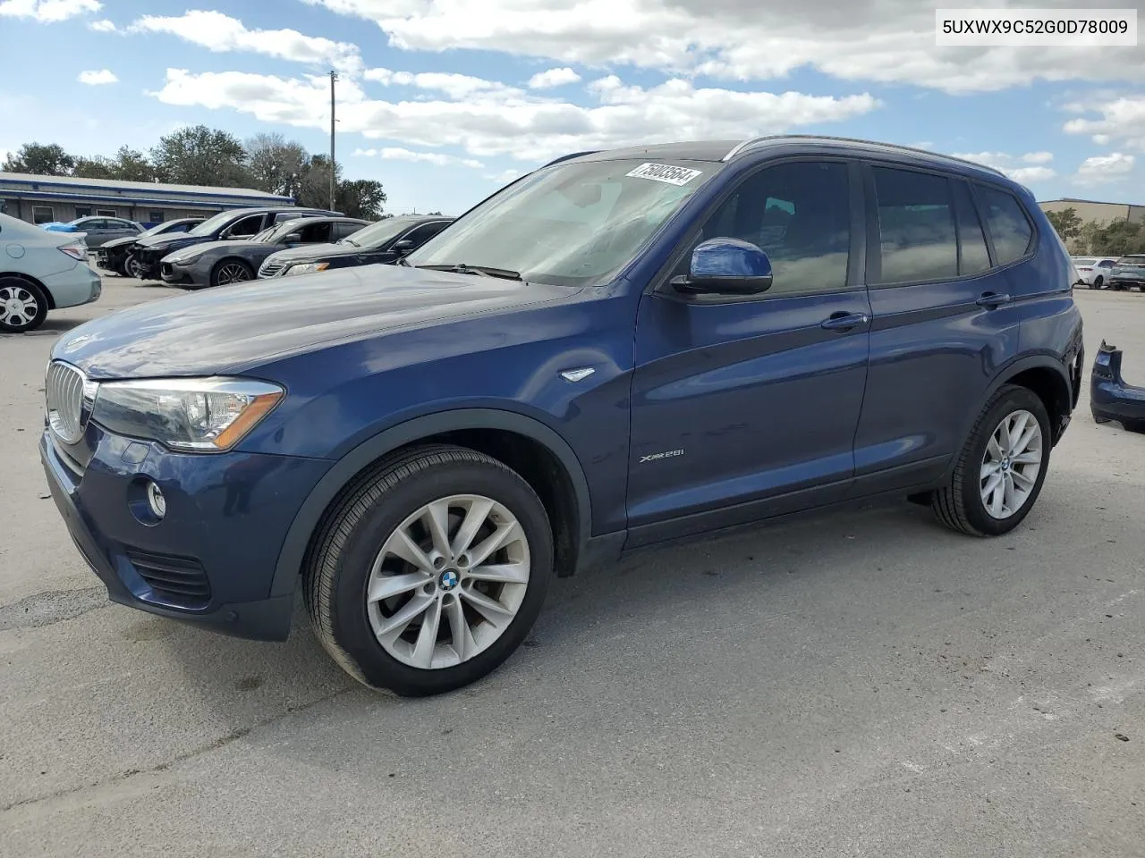 2016 BMW X3 xDrive28I VIN: 5UXWX9C52G0D78009 Lot: 75003564