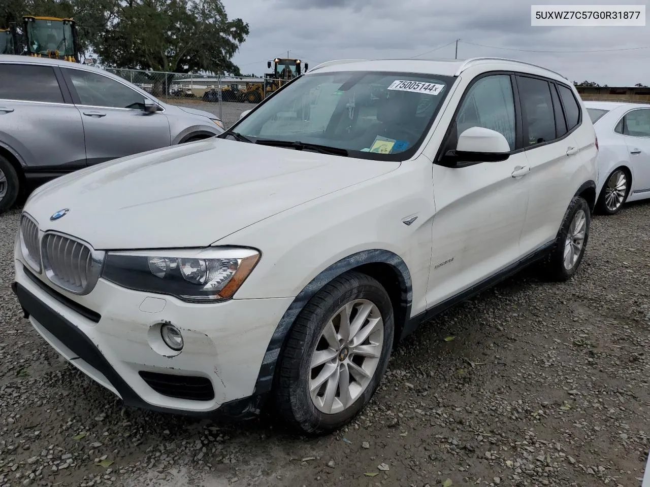 2016 BMW X3 Sdrive28I VIN: 5UXWZ7C57G0R31877 Lot: 75005144