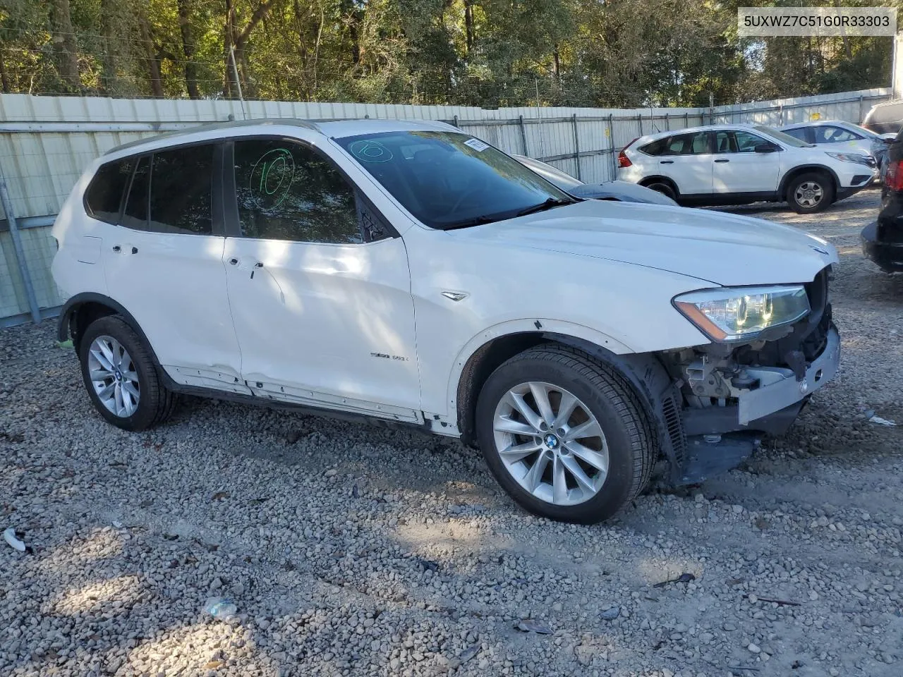 2016 BMW X3 Sdrive28I VIN: 5UXWZ7C51G0R33303 Lot: 76679764