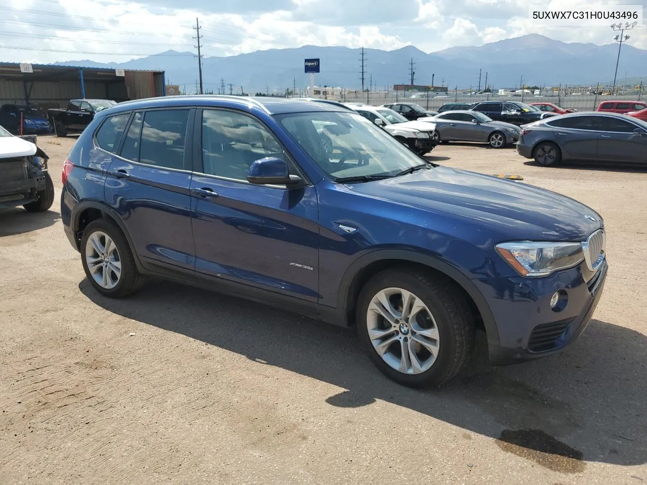 2017 BMW X3 xDrive35I VIN: 5UXWX7C31H0U43496 Lot: 70781614