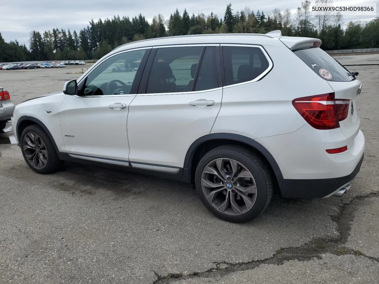 2017 BMW X3 xDrive28I VIN: 5UXWX9C53H0D98366 Lot: 72381314