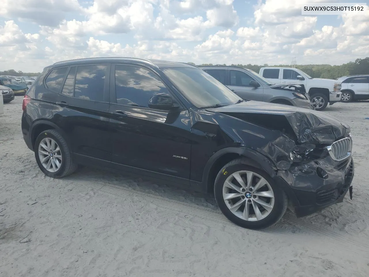 2017 BMW X3 xDrive28I VIN: 5UXWX9C53H0T15192 Lot: 72424294